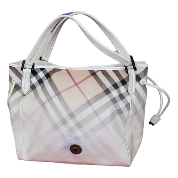 BURBERRY Nova Pop Degrade Small Bilmore Tote White - Picture 1 of 8